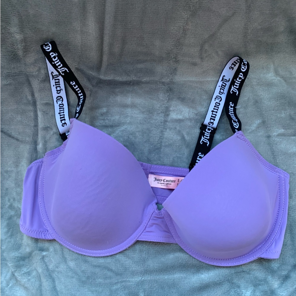 Juicy Couture Purple‎ Bra 40D Juicy Straps 90s Twee